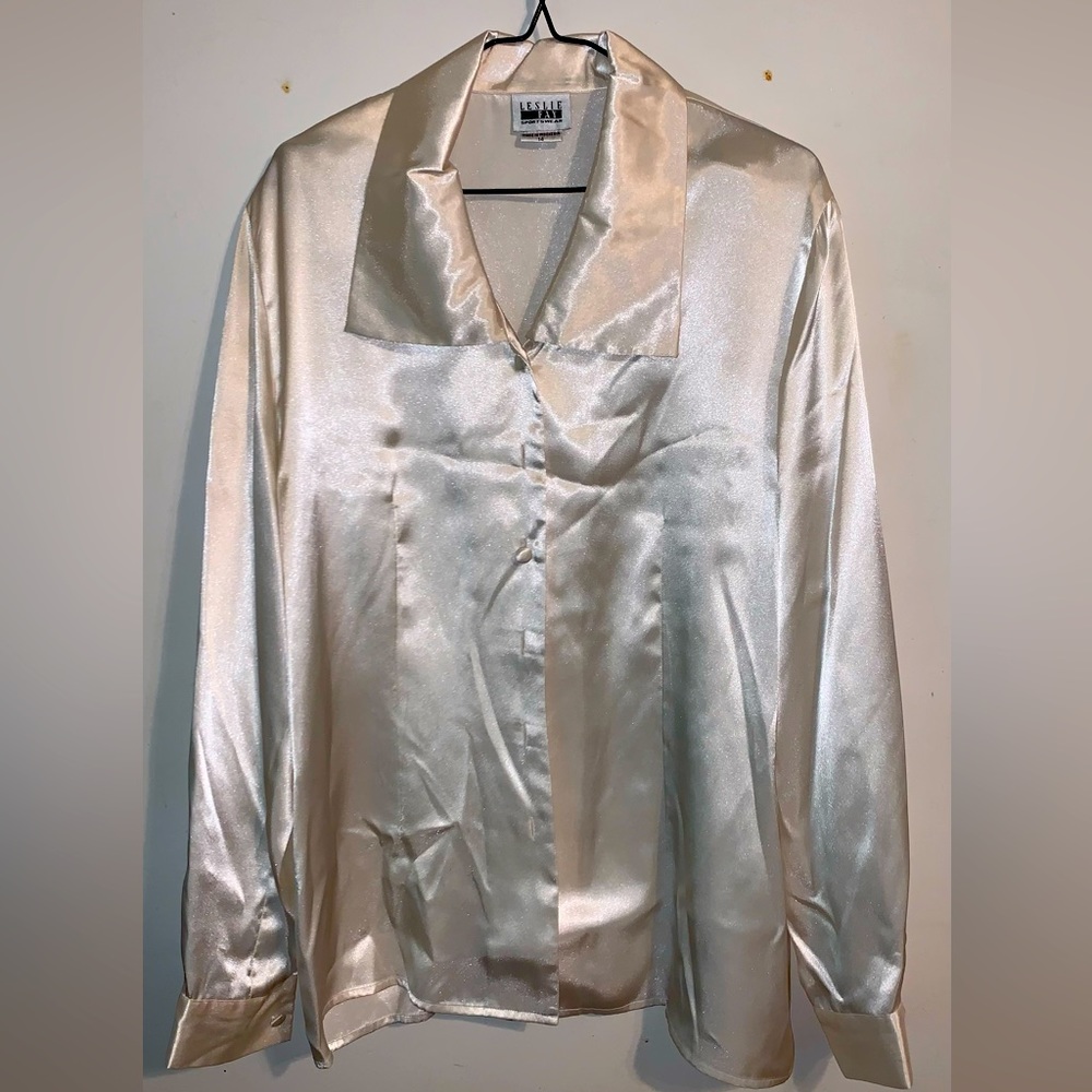 Leslie Fay metallic shirt